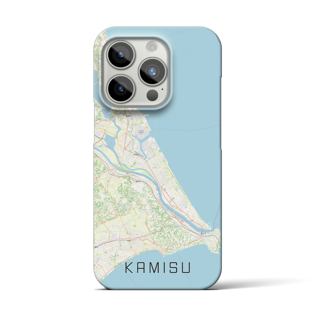 【神栖2】地図柄iPhoneケース（バックカバータイプ・ナチュラル）iPhone 15 Pro 用