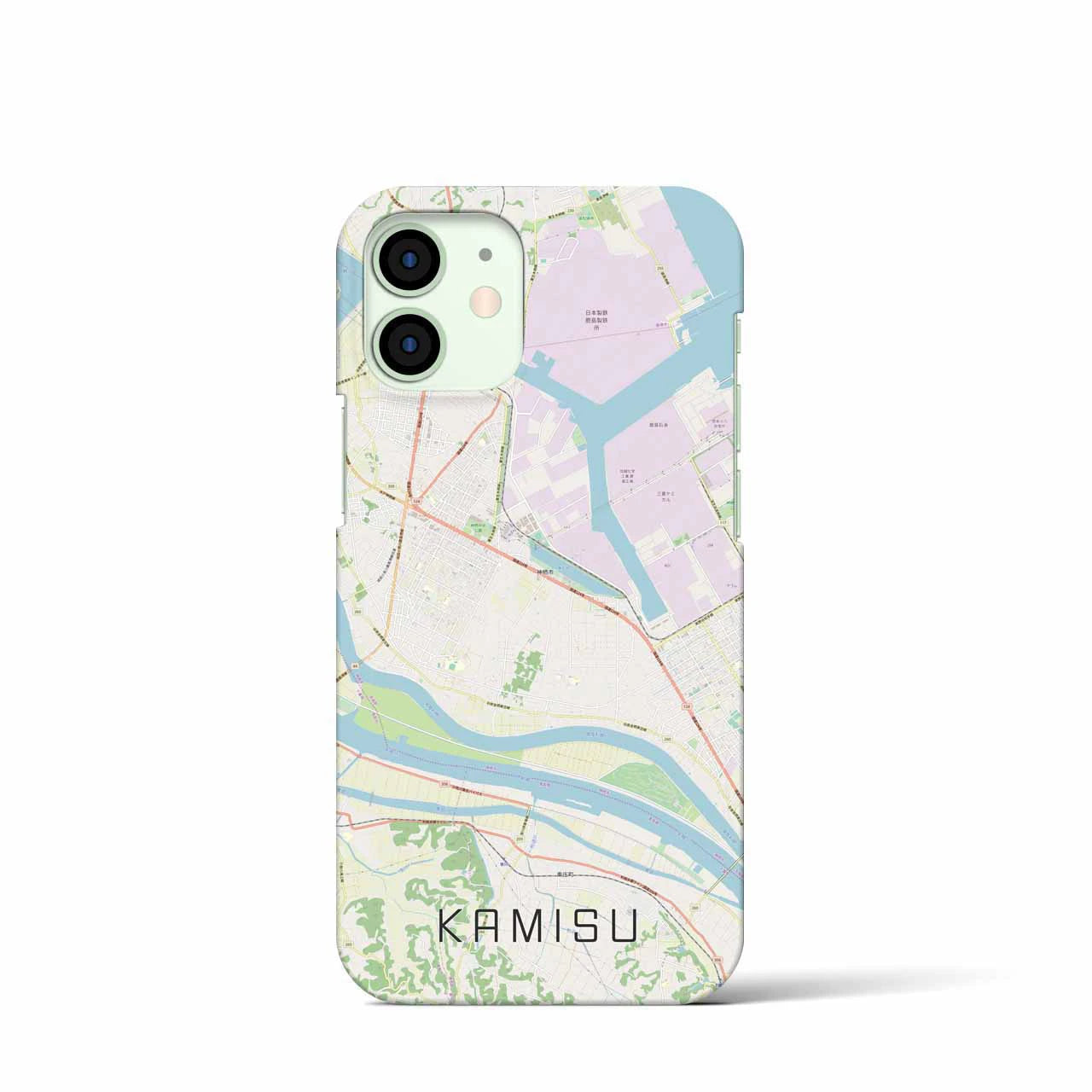 【神栖】地図柄iPhoneケース（バックカバータイプ・ナチュラル）iPhone 12 mini 用