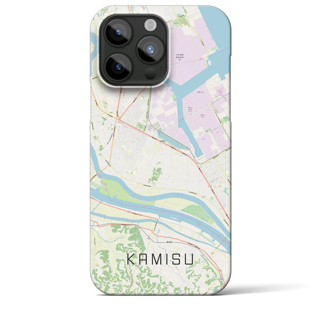 【神栖】地図柄iPhoneケース（バックカバータイプ・ナチュラル）iPhone 15 Pro Max 用