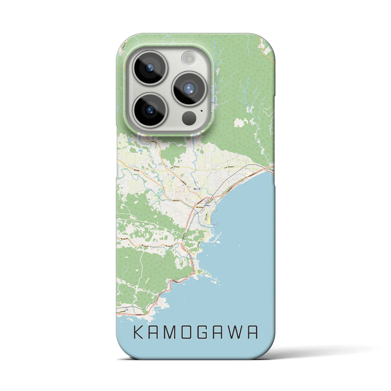 【鴨川】地図柄iPhoneケース（バックカバータイプ・ナチュラル）iPhone 15 Pro 用