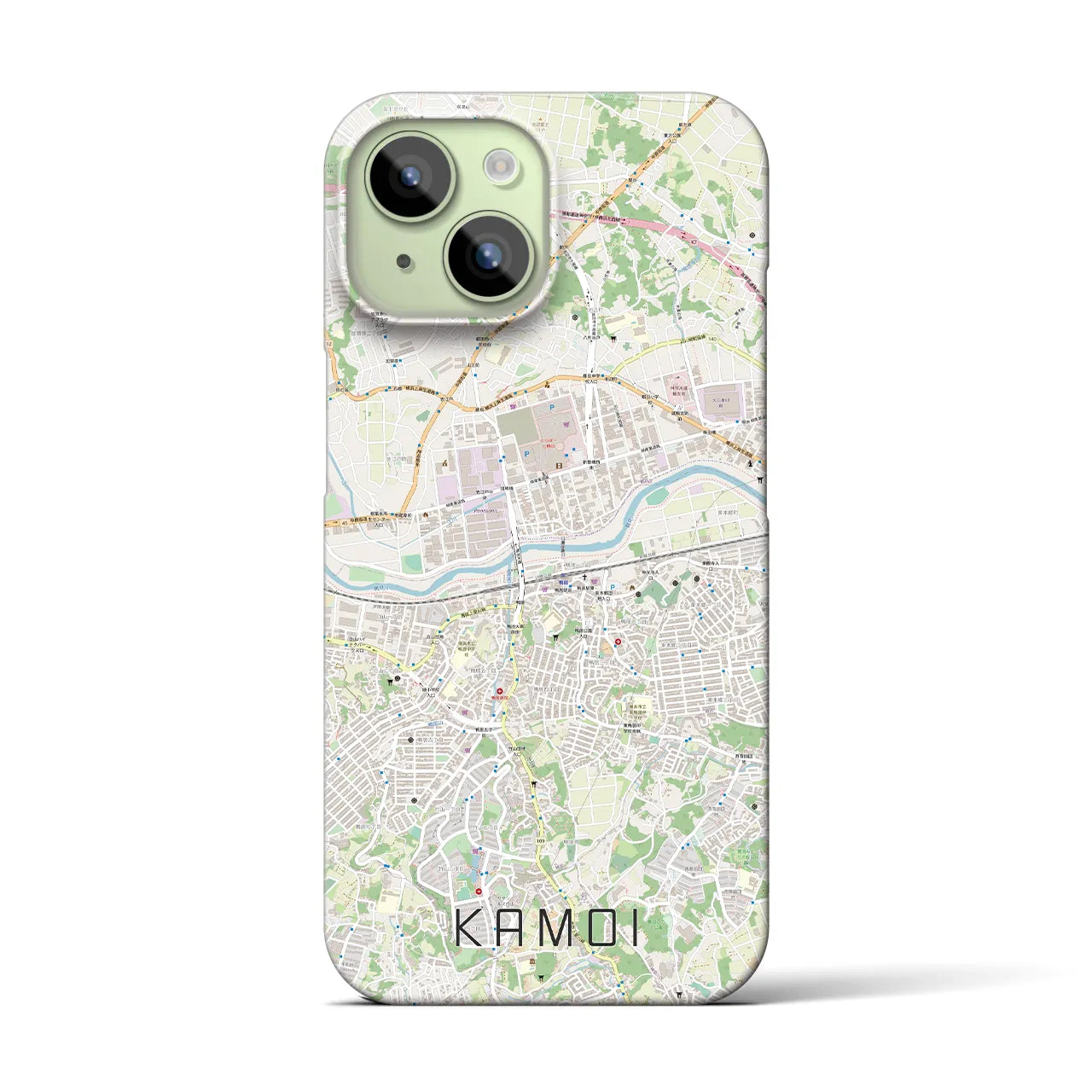 【鴨居】地図柄iPhoneケース（バックカバータイプ・ナチュラル）iPhone 15 用