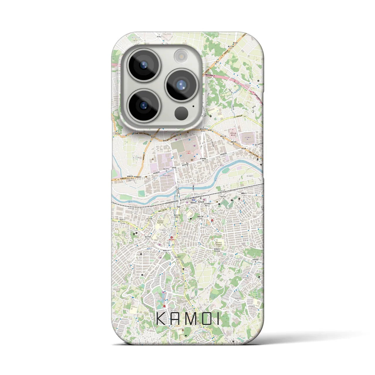 【鴨居】地図柄iPhoneケース（バックカバータイプ・ナチュラル）iPhone 15 Pro 用