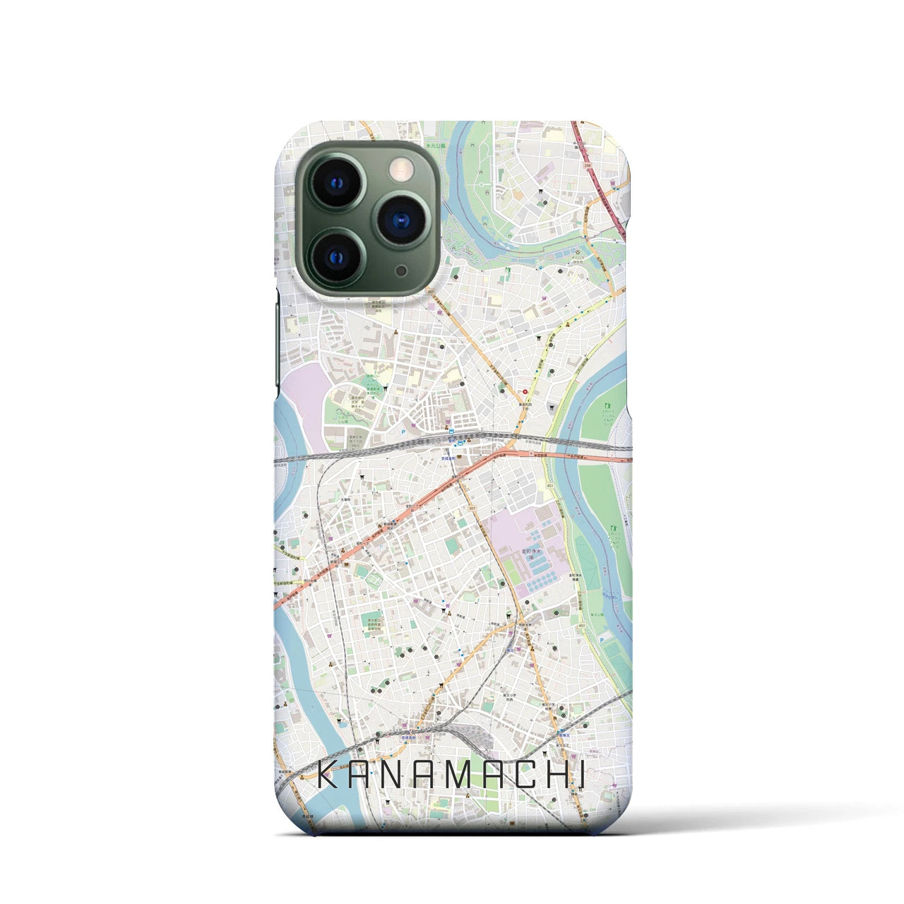 【金町】地図柄iPhoneケース（バックカバータイプ・ナチュラル）iPhone 11 Pro 用