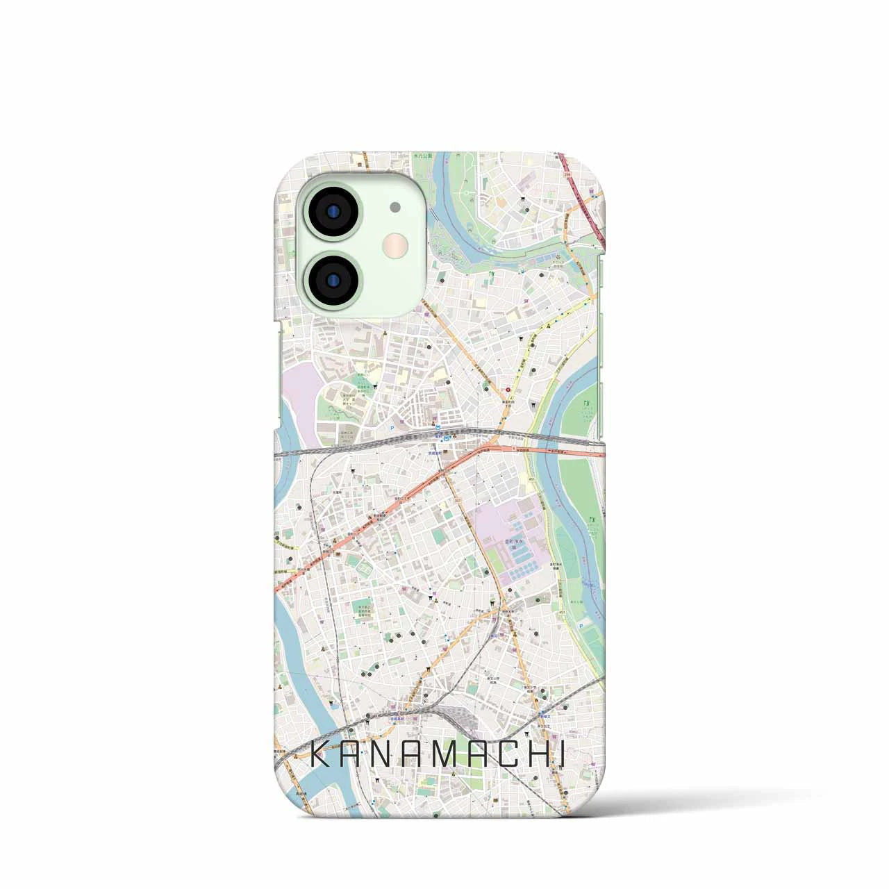 【金町】地図柄iPhoneケース（バックカバータイプ・ナチュラル）iPhone 12 mini 用