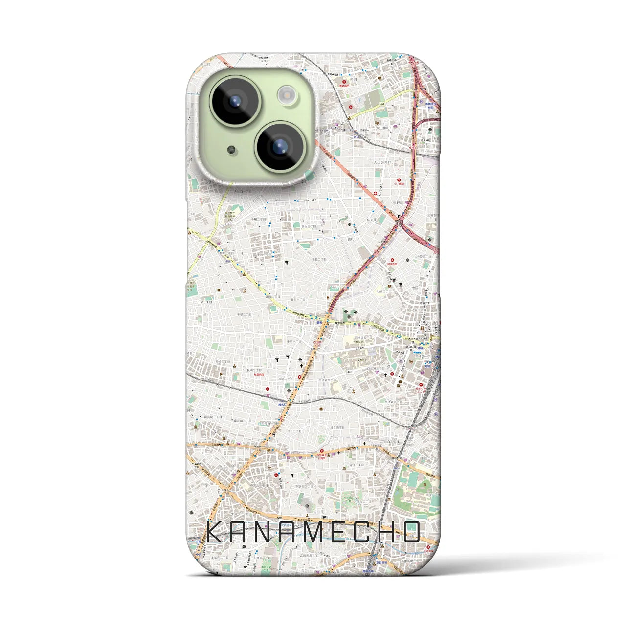 【要町】地図柄iPhoneケース（バックカバータイプ・ナチュラル）iPhone 15 用