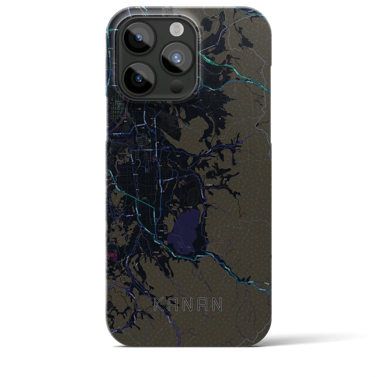 【河南】地図柄iPhoneケース（バックカバータイプ・ブラック）iPhone 15 Pro Max 用