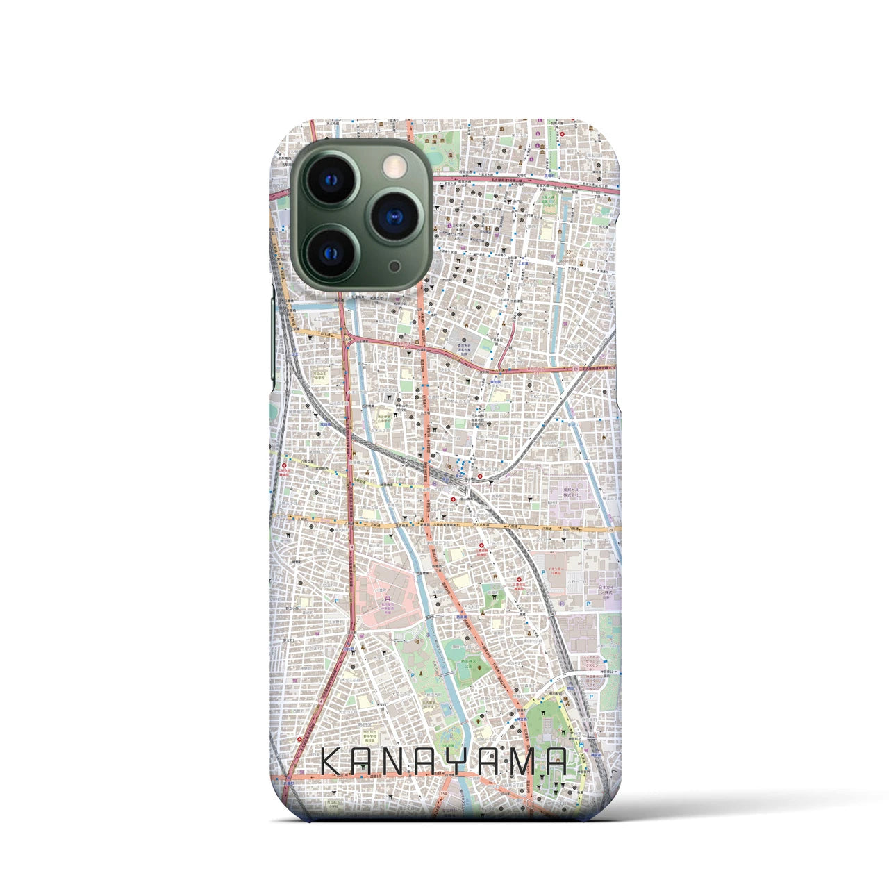 【金山】地図柄iPhoneケース（バックカバータイプ・ナチュラル）iPhone 11 Pro 用