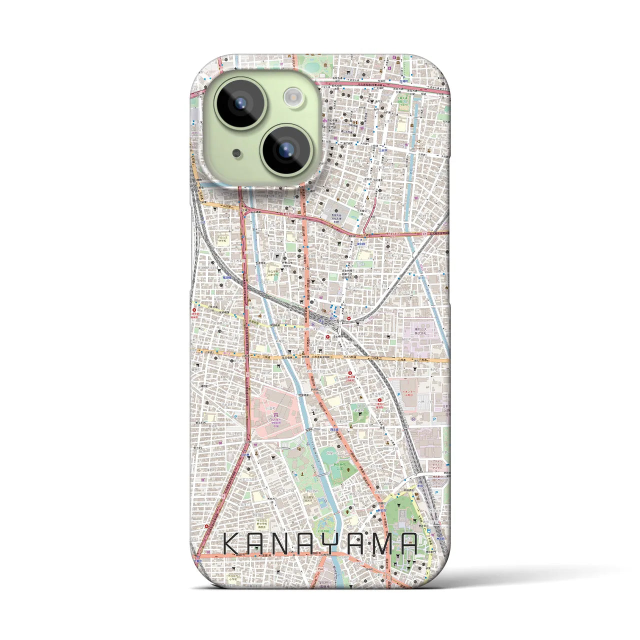 【金山】地図柄iPhoneケース（バックカバータイプ・ナチュラル）iPhone 15 用