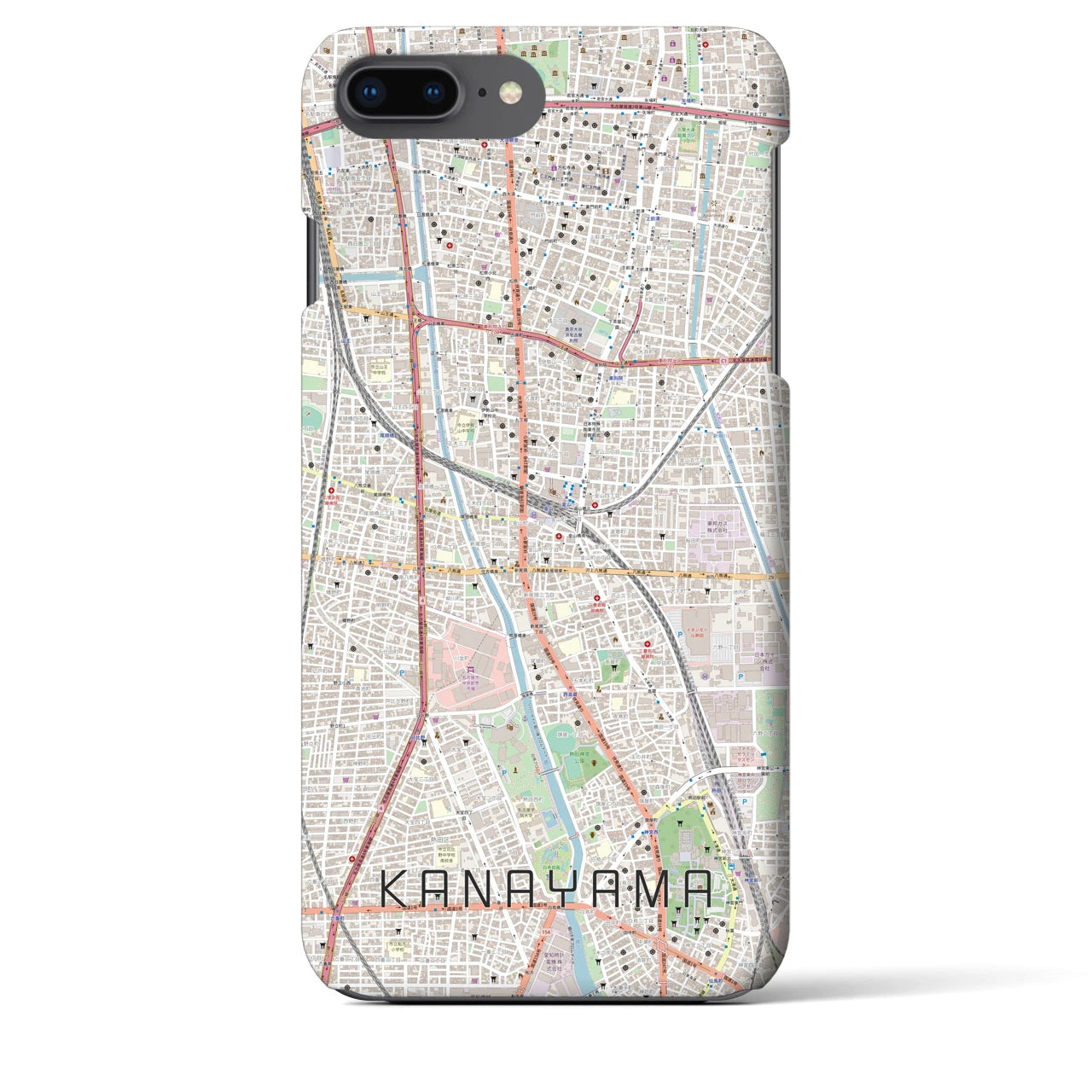 【金山】地図柄iPhoneケース（バックカバータイプ・ナチュラル）iPhone 8Plus /7Plus / 6sPlus / 6Plus 用