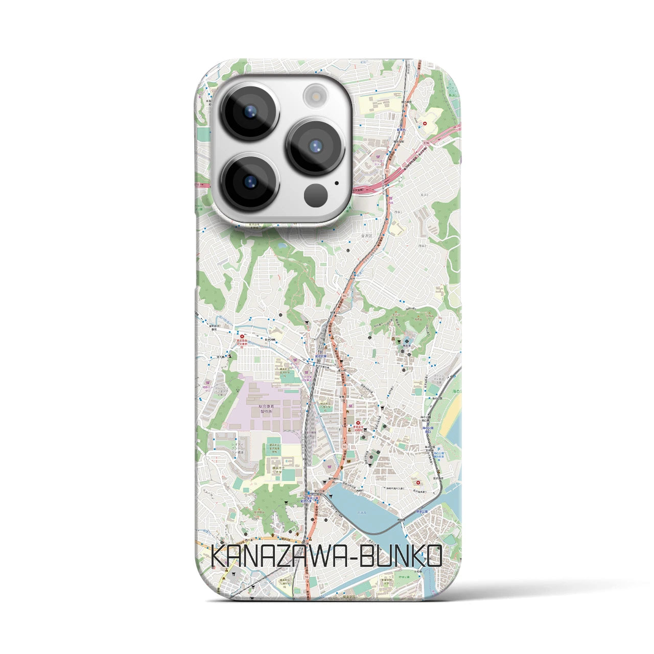 【金沢文庫】地図柄iPhoneケース（バックカバータイプ・ナチュラル）iPhone 14 Pro 用