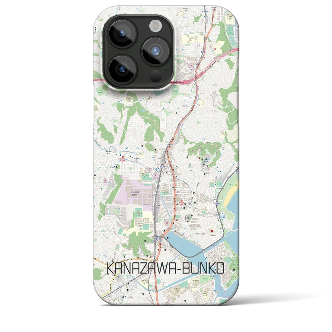 【金沢文庫】地図柄iPhoneケース（バックカバータイプ・ナチュラル）iPhone 15 Pro Max 用