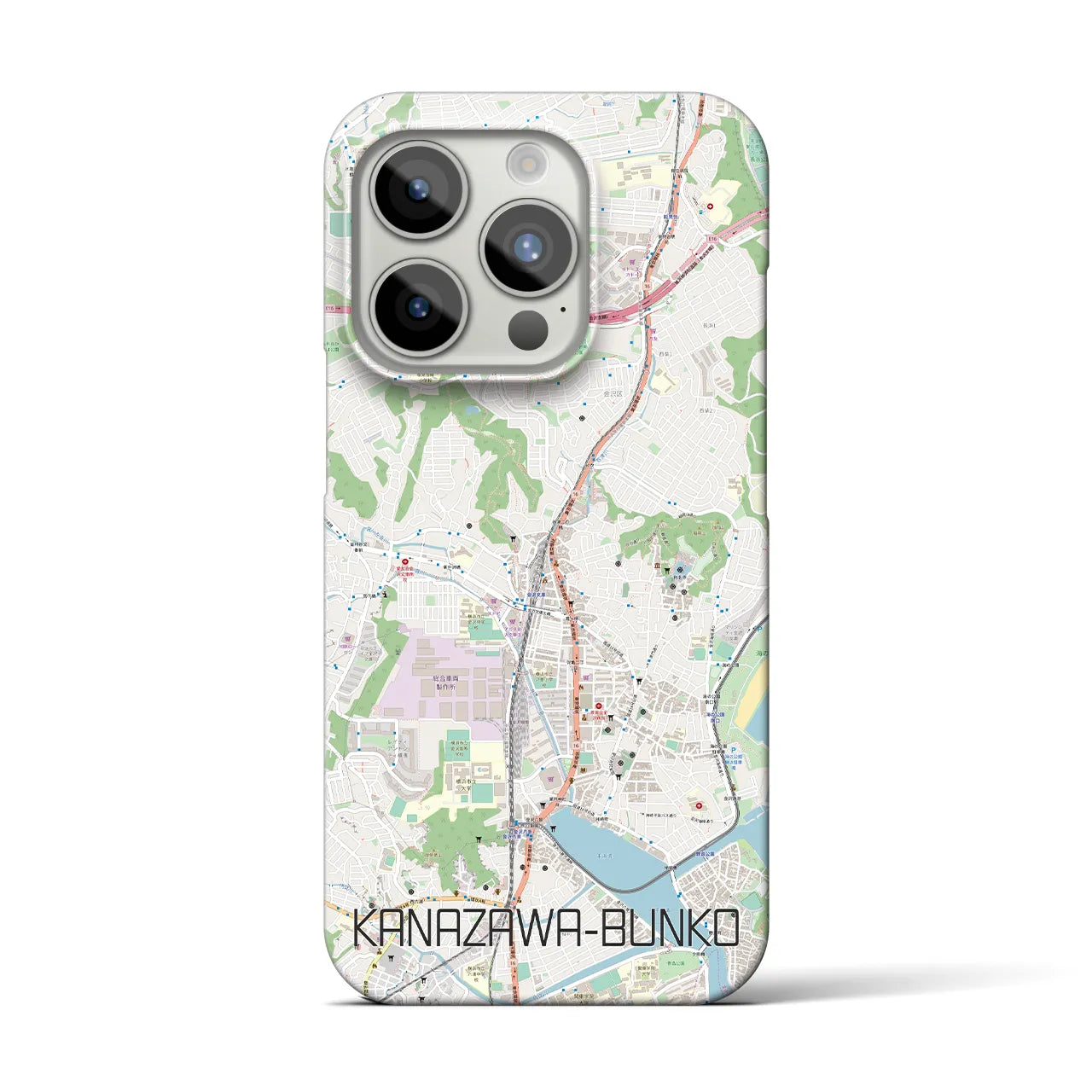 【金沢文庫】地図柄iPhoneケース（バックカバータイプ・ナチュラル）iPhone 15 Pro 用