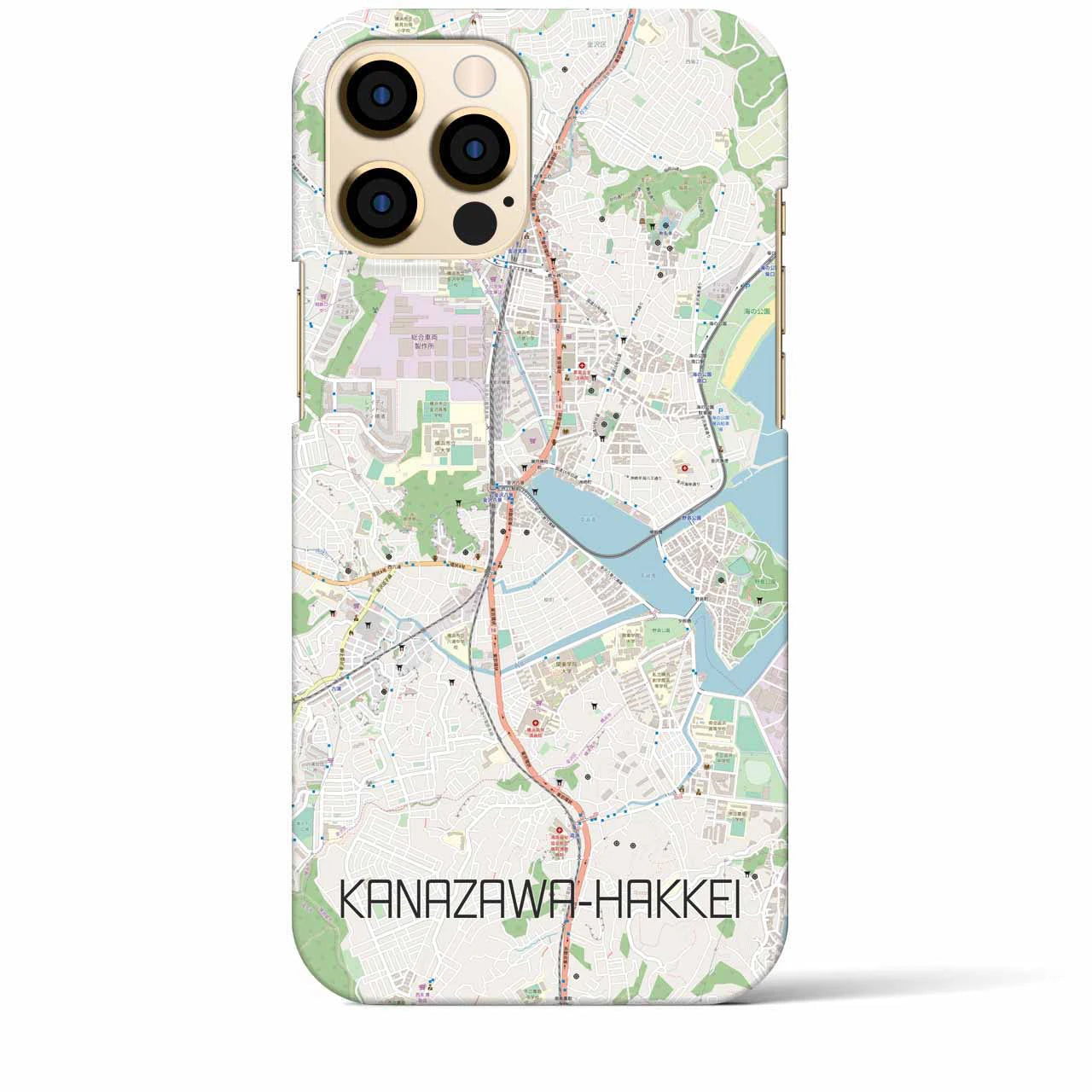 【金沢八景】地図柄iPhoneケース（バックカバータイプ・ナチュラル）iPhone 12 Pro Max 用
