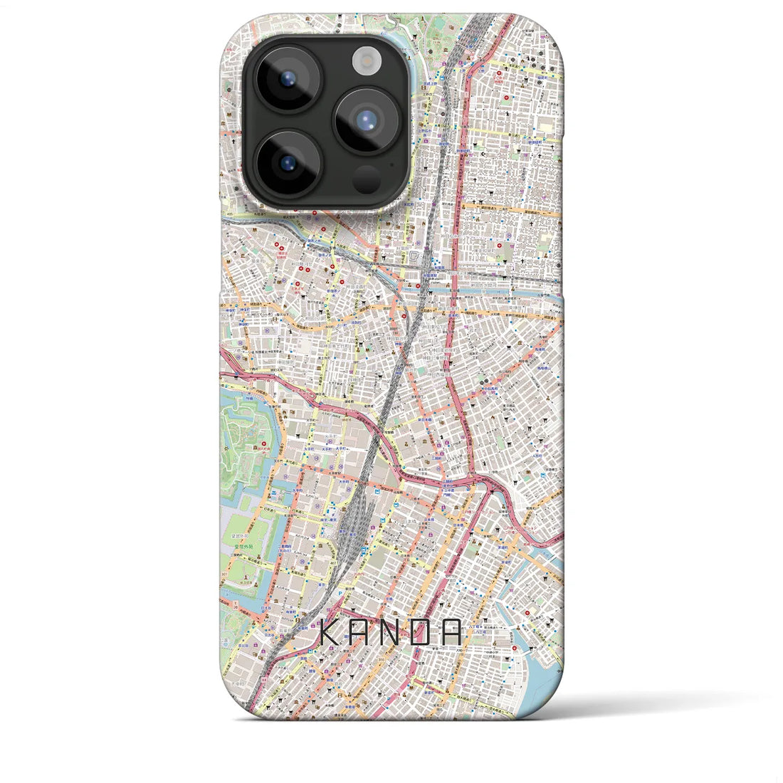 【神田】地図柄iPhoneケース（バックカバータイプ・ナチュラル）iPhone 15 Pro Max 用