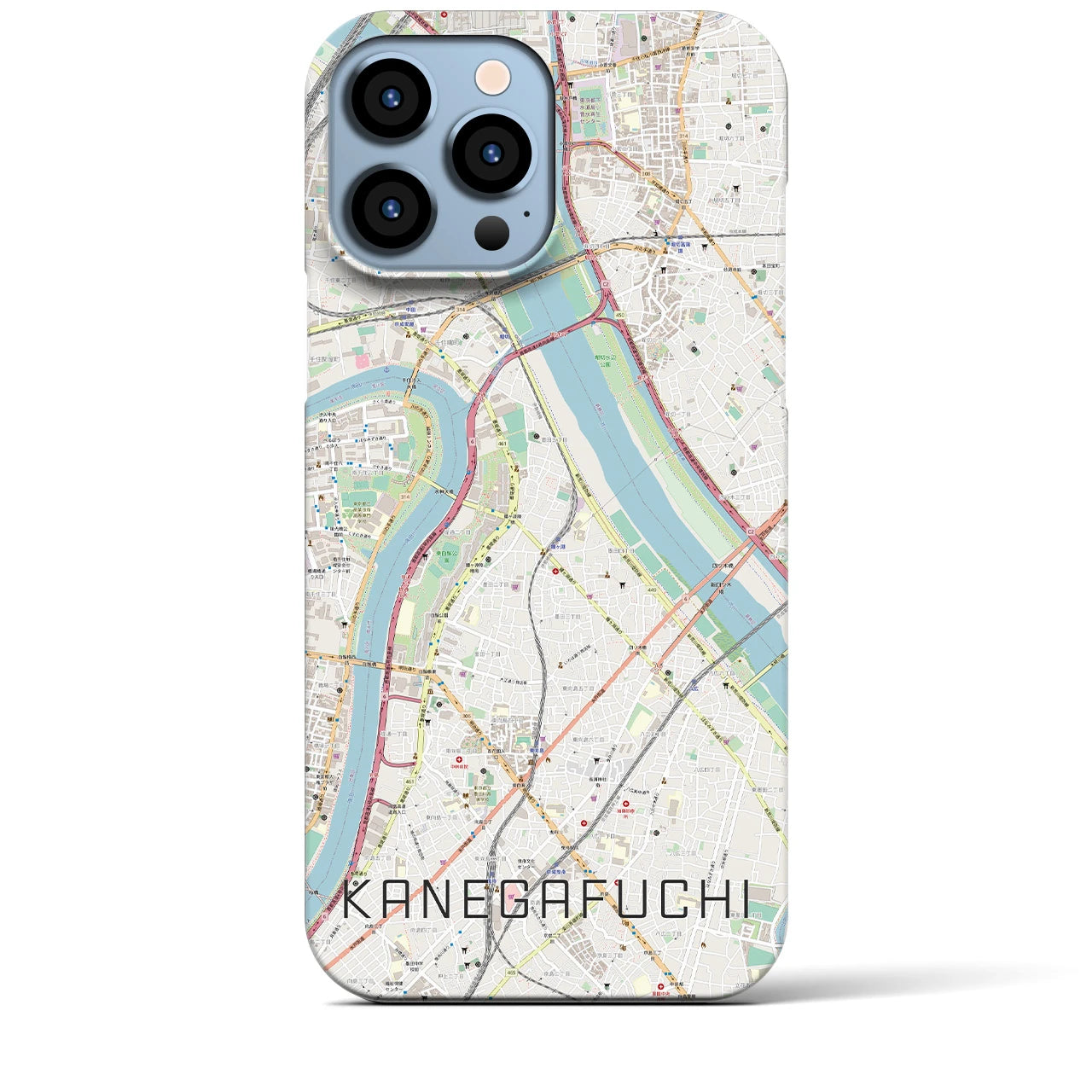 【鐘ヶ淵】地図柄iPhoneケース（バックカバータイプ・ナチュラル）iPhone 13 Pro Max 用