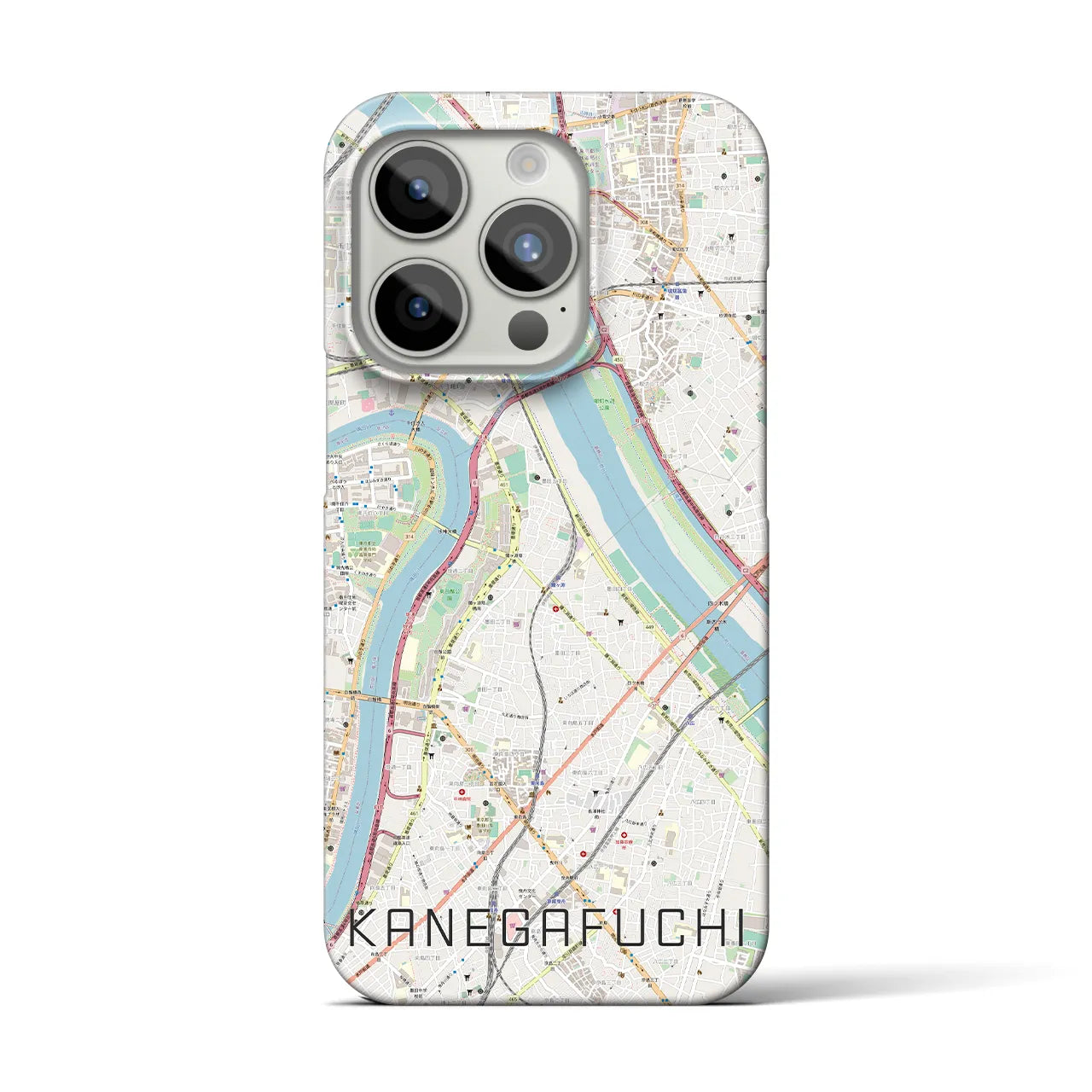 【鐘ヶ淵】地図柄iPhoneケース（バックカバータイプ・ナチュラル）iPhone 15 Pro 用