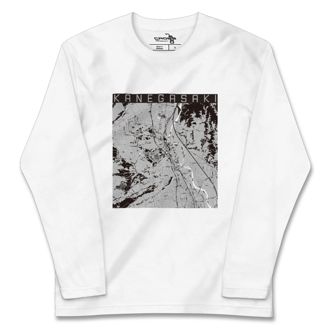 【金ケ崎(岩手県)】地図柄ロングスリーブTシャツ