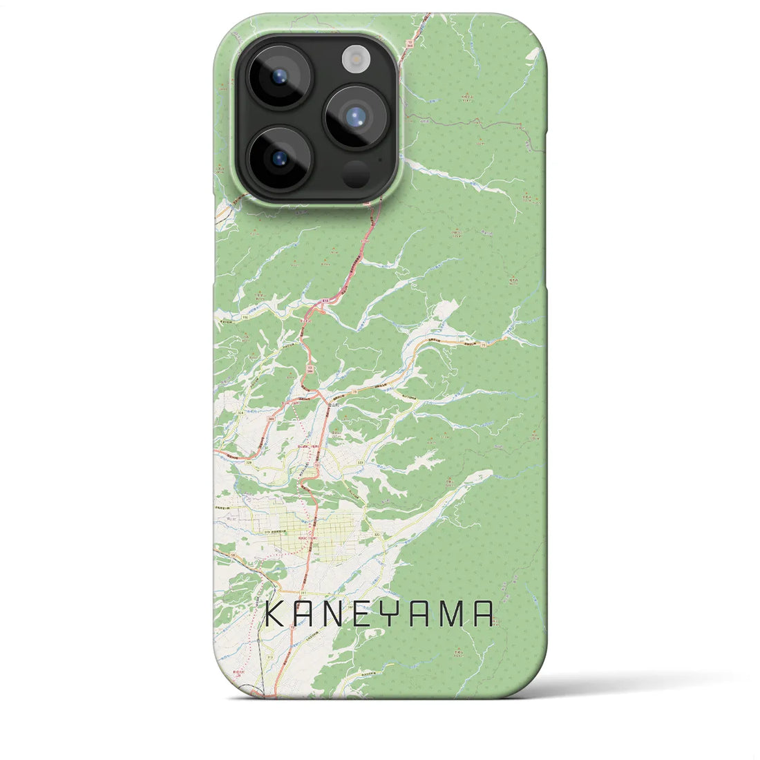 【金山（山形県）】地図柄iPhoneケース（バックカバータイプ・ナチュラル）iPhone 15 Pro Max 用