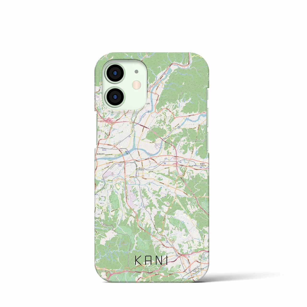 【可児】地図柄iPhoneケース（バックカバータイプ・ナチュラル）iPhone 12 mini 用