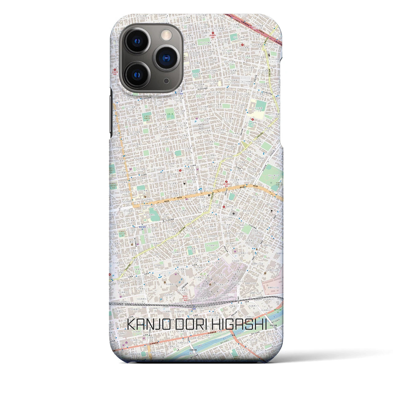 【環状通東】地図柄iPhoneケース（バックカバータイプ・ナチュラル）iPhone 11 Pro Max 用