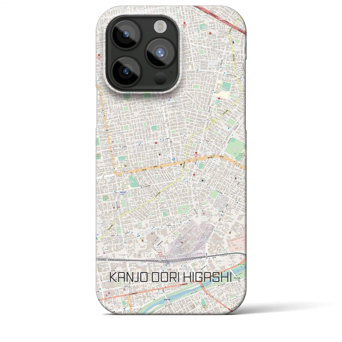 【環状通東】地図柄iPhoneケース（バックカバータイプ・ナチュラル）iPhone 15 Pro Max 用