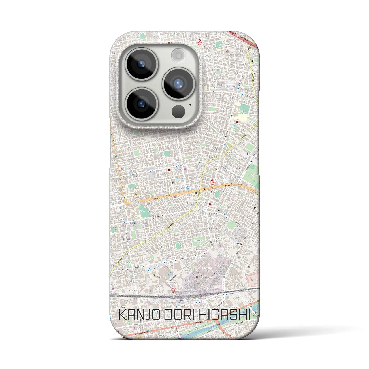 【環状通東】地図柄iPhoneケース（バックカバータイプ・ナチュラル）iPhone 15 Pro 用