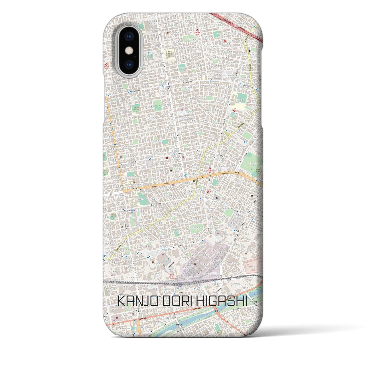 【環状通東】地図柄iPhoneケース（バックカバータイプ・ナチュラル）iPhone XS Max 用
