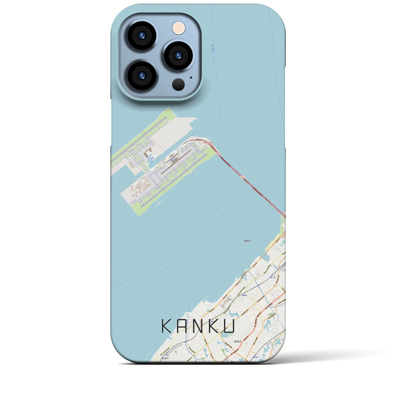 【関空】地図柄iPhoneケース（バックカバータイプ・ナチュラル）iPhone 13 Pro Max 用