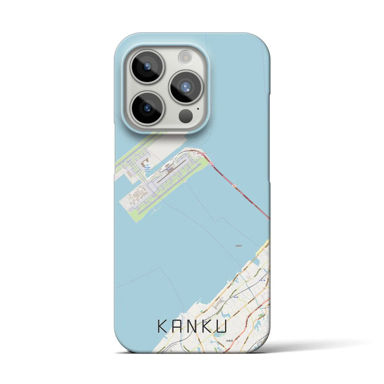 【関空】地図柄iPhoneケース（バックカバータイプ・ナチュラル）iPhone 15 Pro 用