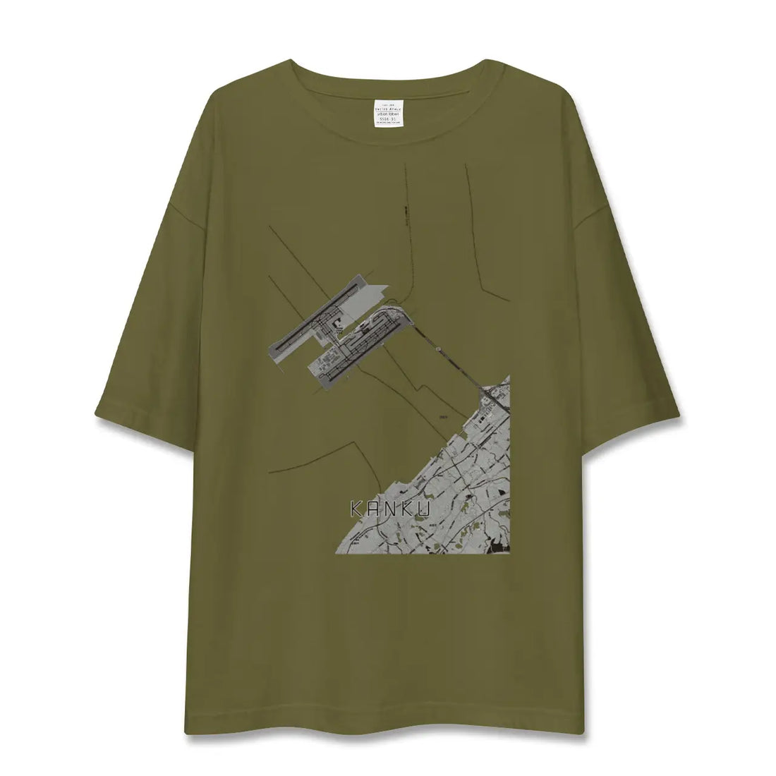 【関空（大阪府）】地図柄ビッグシルエットTシャツ