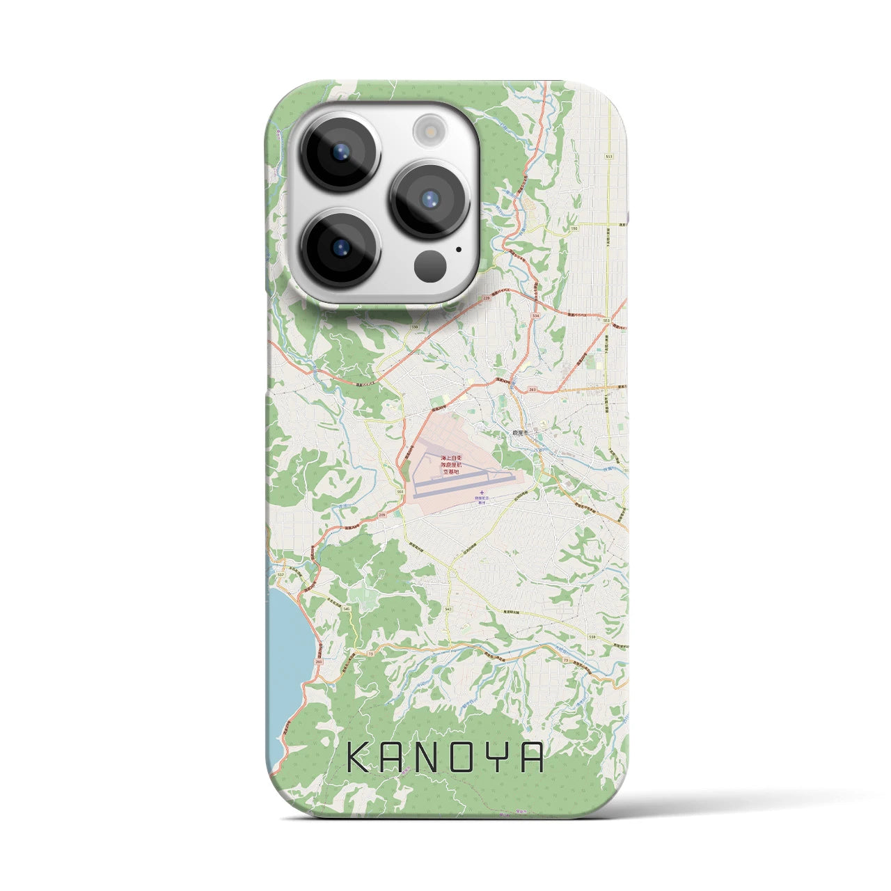 【鹿屋】地図柄iPhoneケース（バックカバータイプ・ナチュラル）iPhone 14 Pro 用