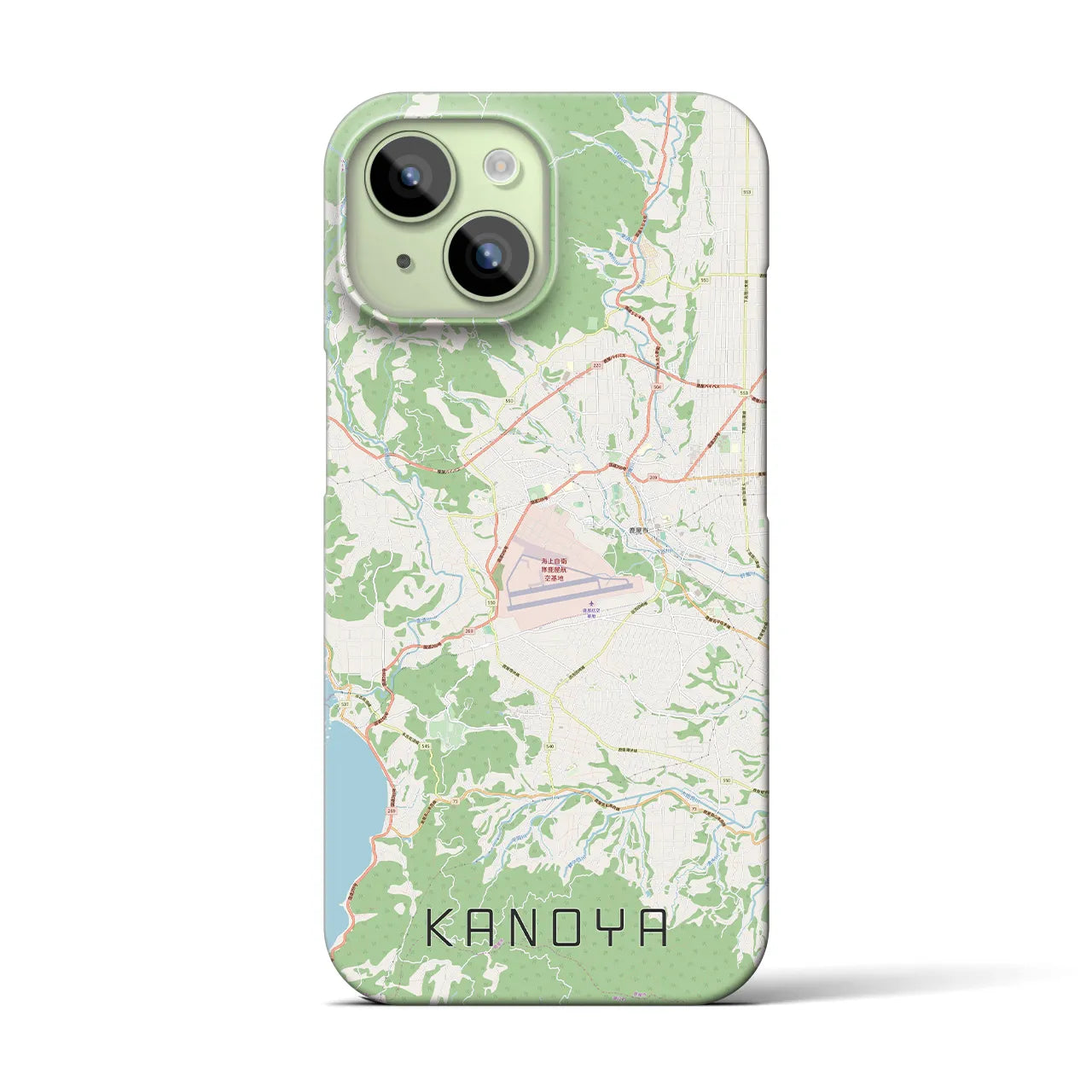 【鹿屋】地図柄iPhoneケース（バックカバータイプ・ナチュラル）iPhone 15 用