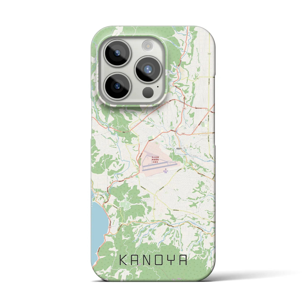 【鹿屋】地図柄iPhoneケース（バックカバータイプ・ナチュラル）iPhone 15 Pro 用