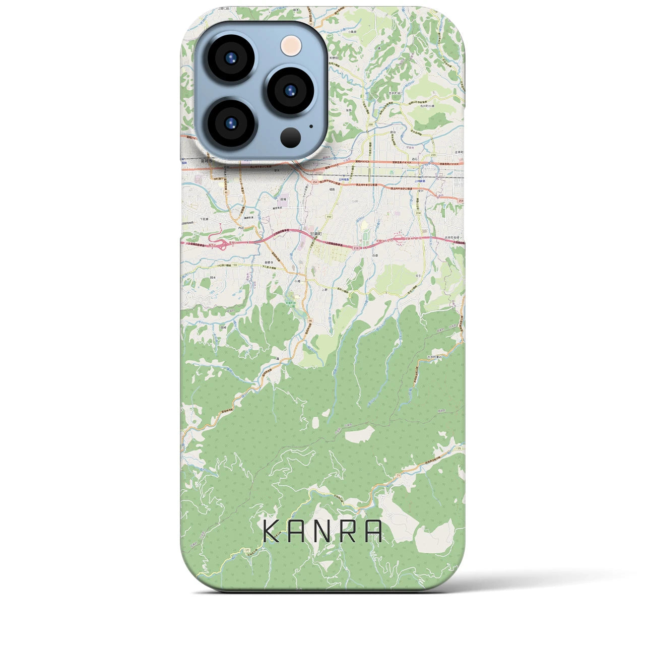 【甘楽】地図柄iPhoneケース（バックカバータイプ・ナチュラル）iPhone 13 Pro Max 用