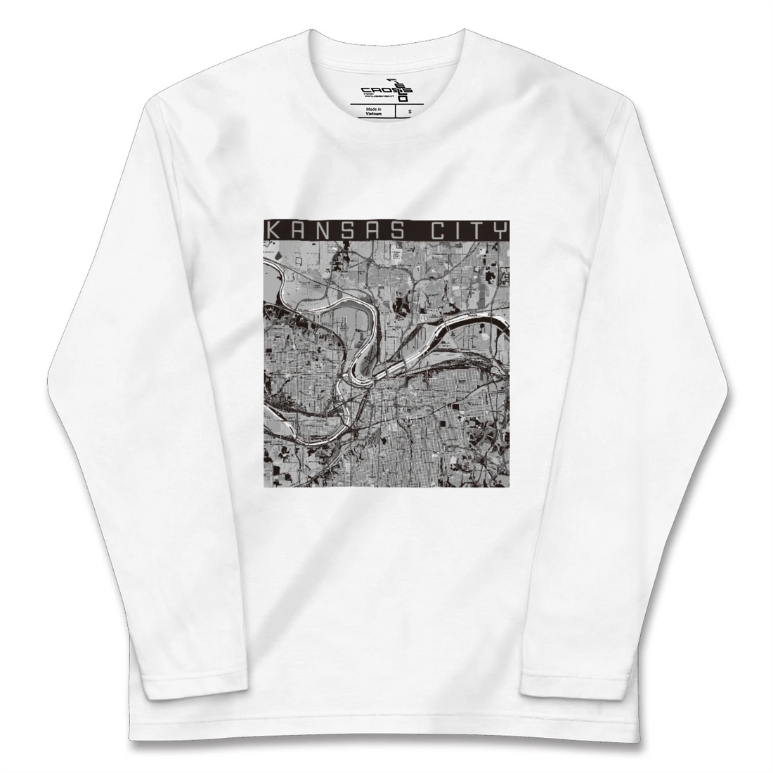 【カンザスシティ(アメリカ)】地図柄ロングスリーブTシャツ