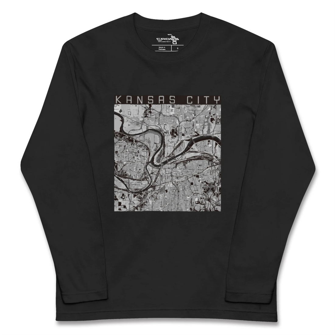 【カンザスシティ(アメリカ)】地図柄ロングスリーブTシャツ