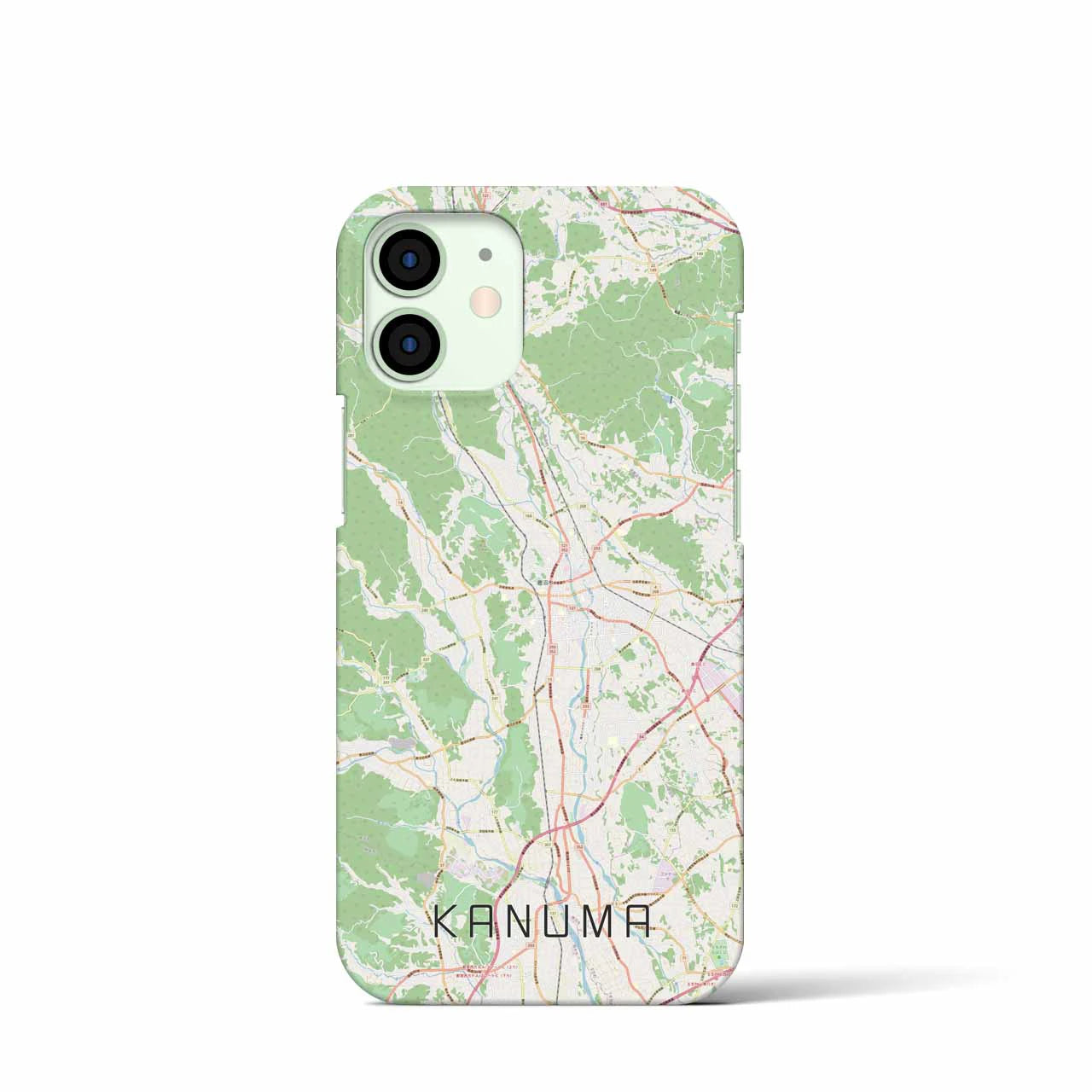 【鹿沼】地図柄iPhoneケース（バックカバータイプ・ナチュラル）iPhone 12 mini 用