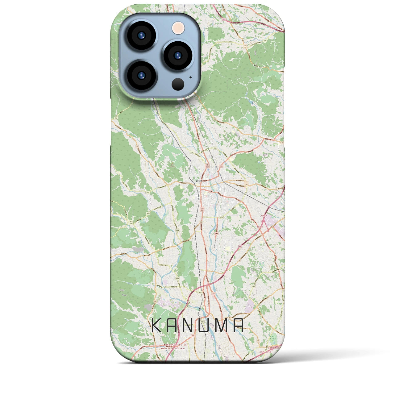 【鹿沼】地図柄iPhoneケース（バックカバータイプ・ナチュラル）iPhone 13 Pro Max 用