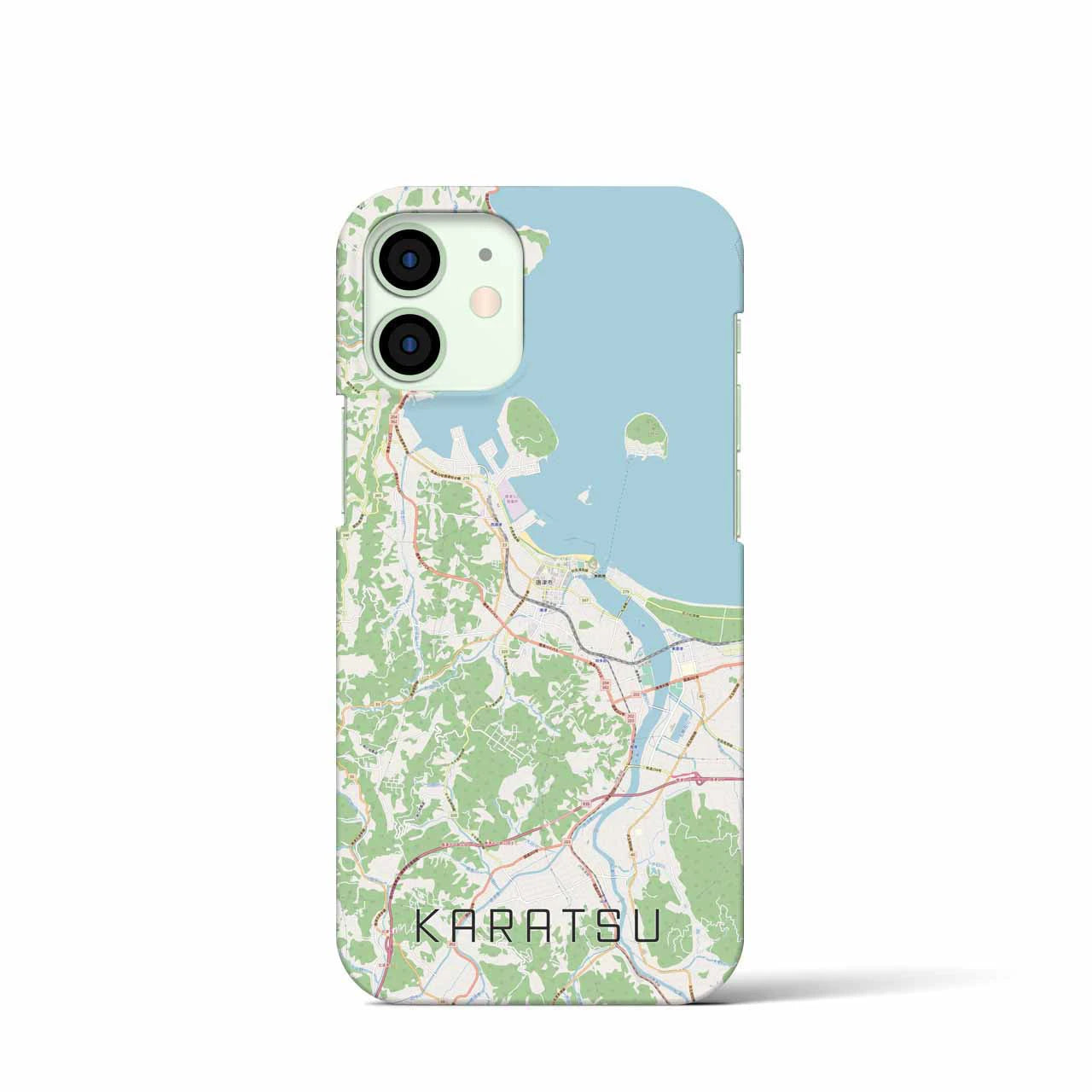 【唐津】地図柄iPhoneケース（バックカバータイプ・ナチュラル）iPhone 12 mini 用