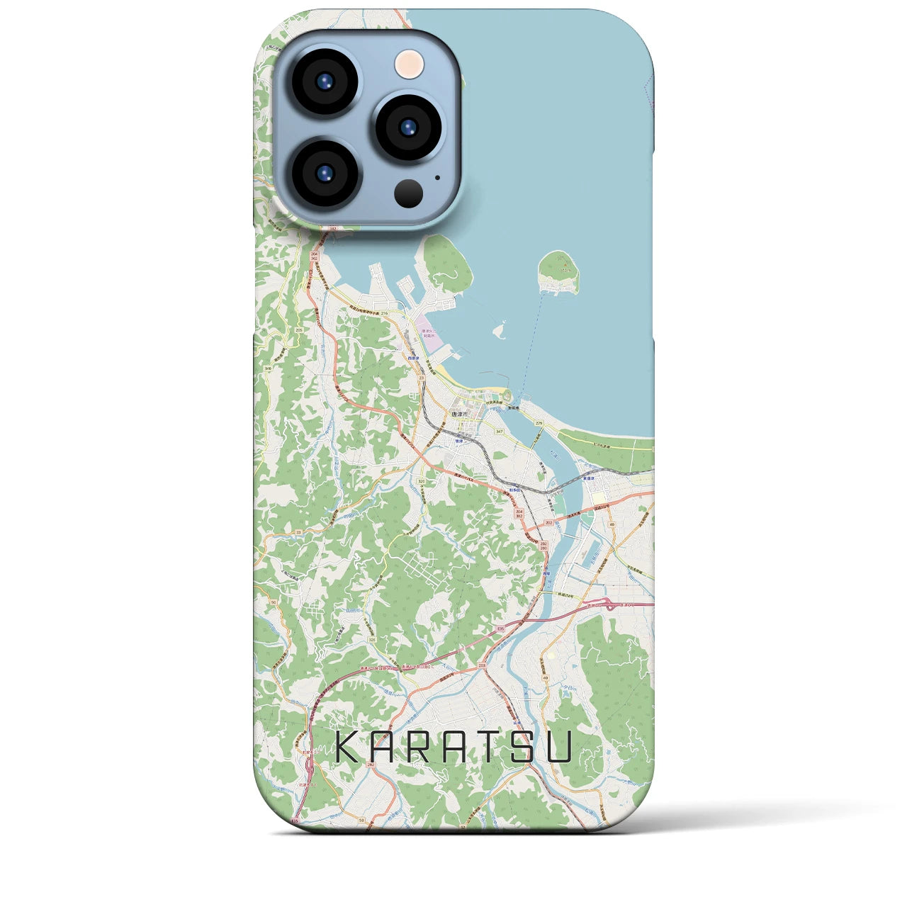 【唐津】地図柄iPhoneケース（バックカバータイプ・ナチュラル）iPhone 13 Pro Max 用