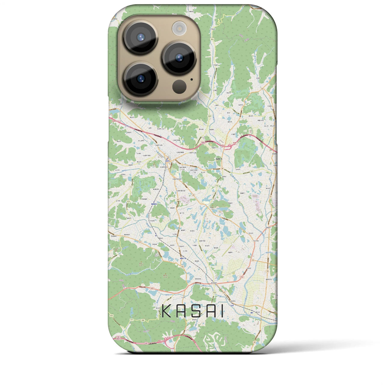 【加西】地図柄iPhoneケース（バックカバータイプ・ナチュラル）iPhone 14 Pro Max 用
