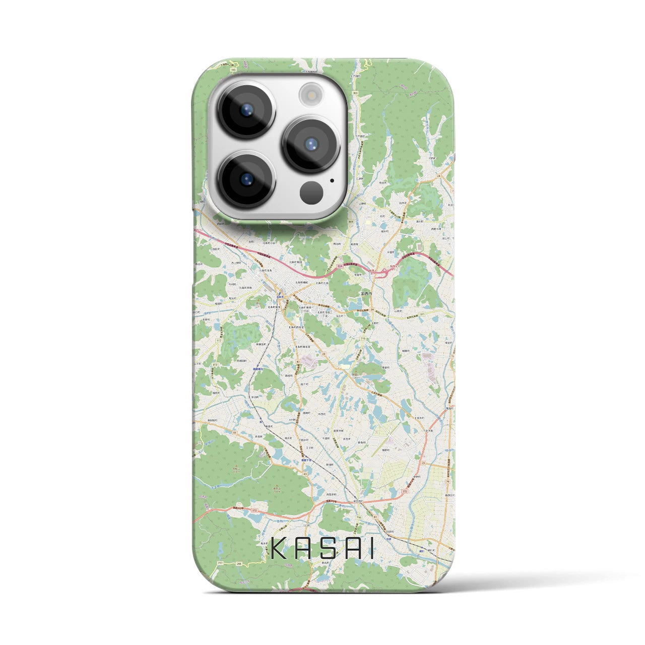 【加西】地図柄iPhoneケース（バックカバータイプ・ナチュラル）iPhone 14 Pro 用