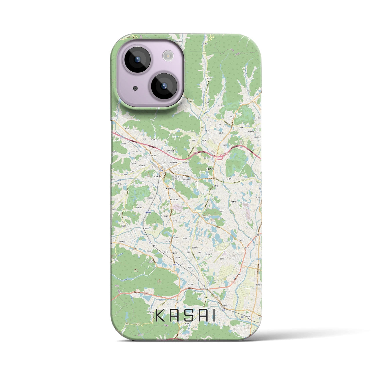 【加西】地図柄iPhoneケース（バックカバータイプ・ナチュラル）iPhone 14 用