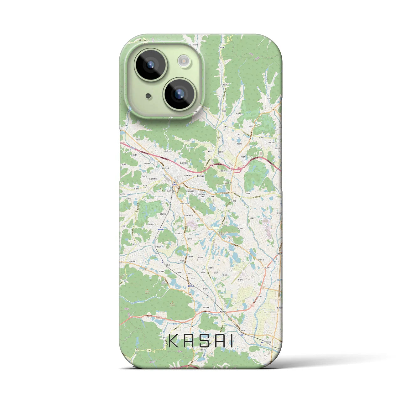 【加西】地図柄iPhoneケース（バックカバータイプ・ナチュラル）iPhone 15 用