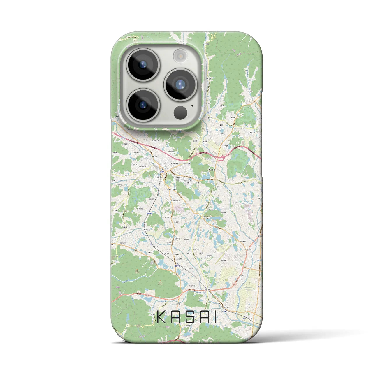 【加西】地図柄iPhoneケース（バックカバータイプ・ナチュラル）iPhone 15 Pro 用