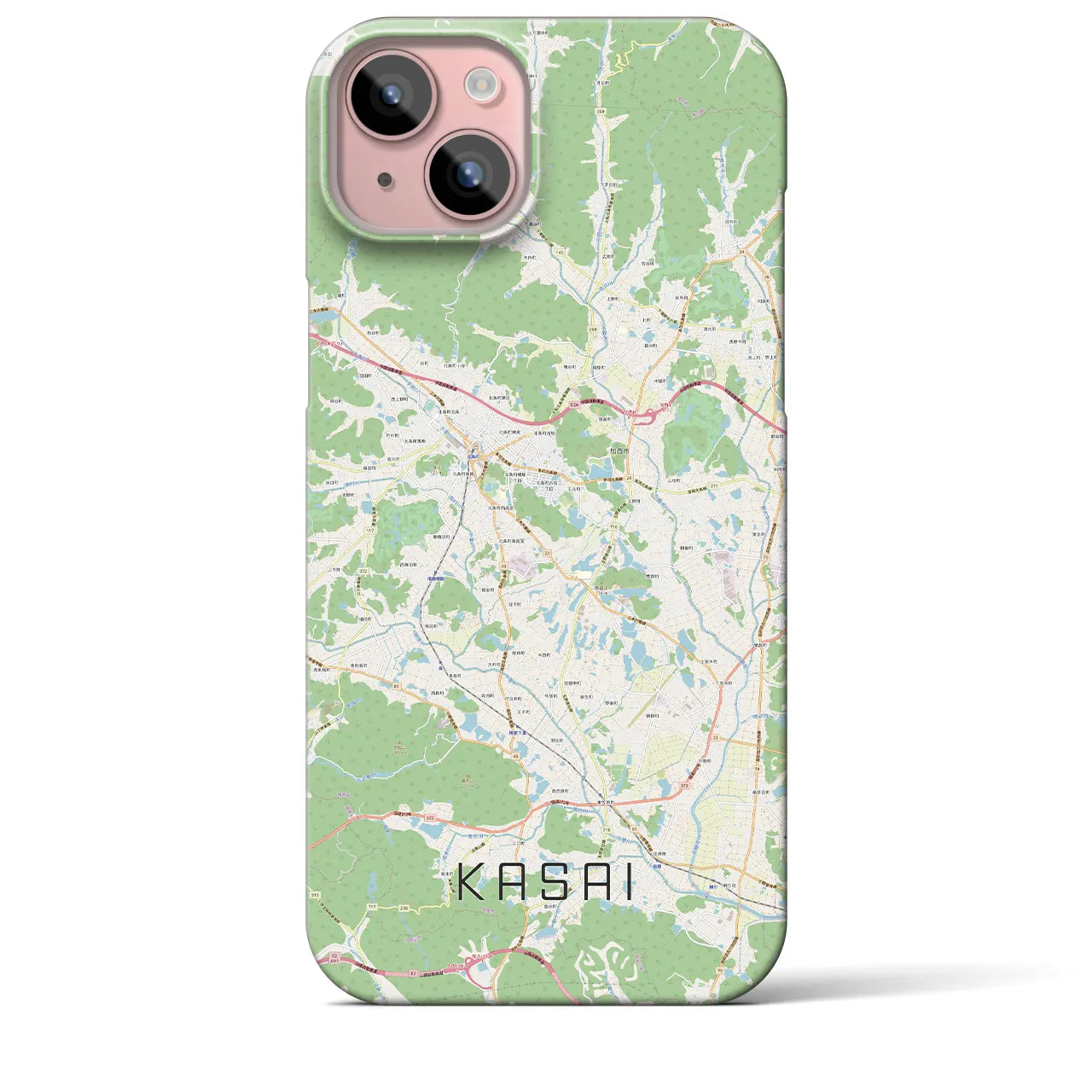 【加西】地図柄iPhoneケース（バックカバータイプ・ナチュラル）iPhone 15 Plus 用