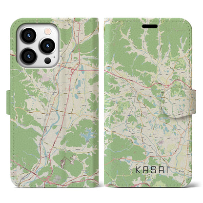 【加西（兵庫県）】地図柄iPhoneケース（手帳タイプ）ナチュラル・iPhone 13 Pro 用