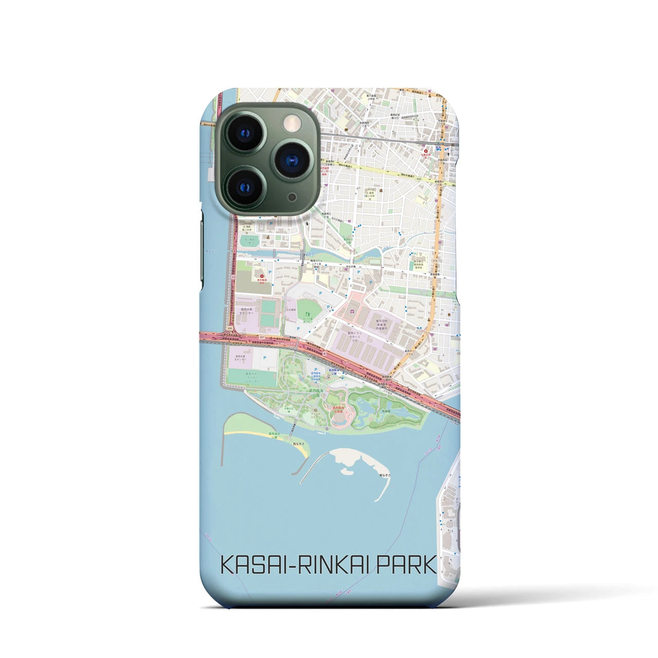 【葛西臨海公園】地図柄iPhoneケース（バックカバータイプ・ナチュラル）iPhone 11 Pro 用