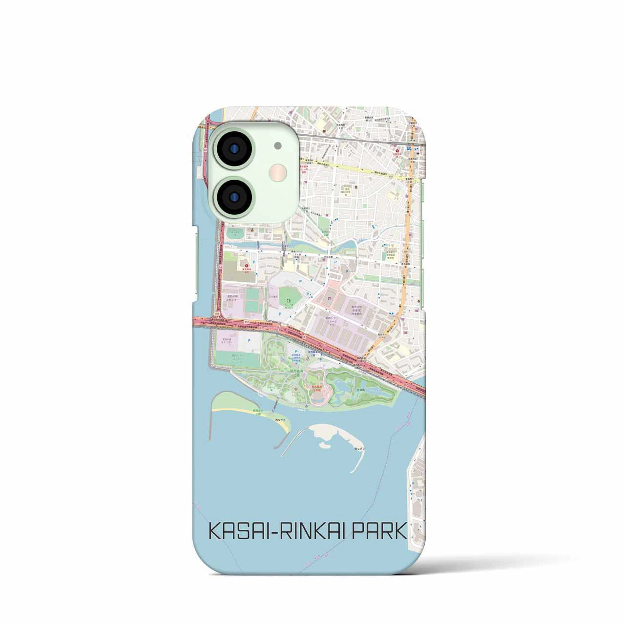 【葛西臨海公園】地図柄iPhoneケース（バックカバータイプ・ナチュラル）iPhone 12 mini 用