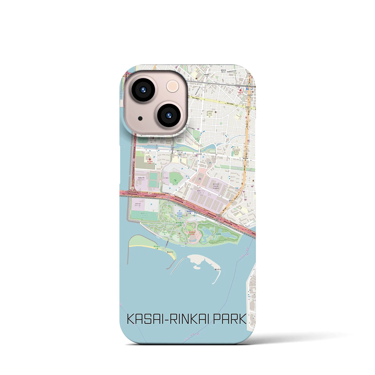 【葛西臨海公園】地図柄iPhoneケース（バックカバータイプ・ナチュラル）iPhone 13 mini 用